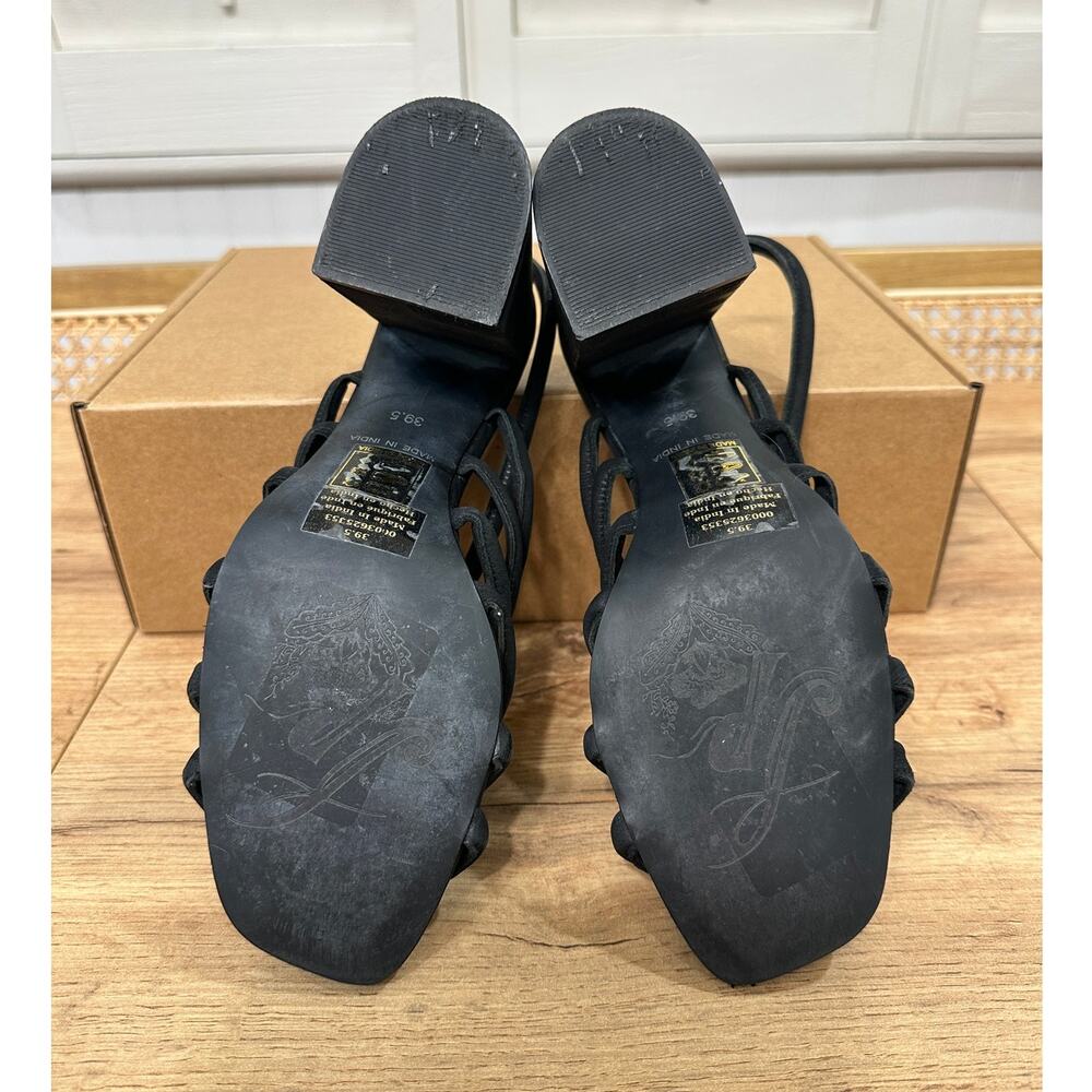 Free People Black Strappy Block Heel Sandals - Picture 12 of 14